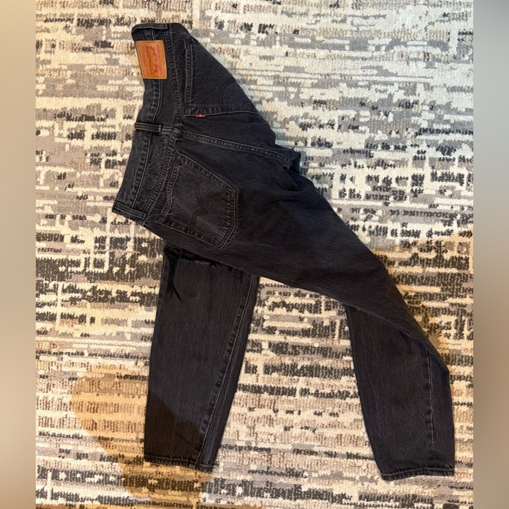 Levi’s Black High Rise Button Fly Distressed Jeans Size 27 Cotton - Picture 5 of 12
